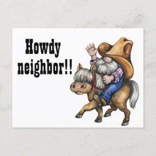 Carte Postale Drôle de salutation de voisin Howdy