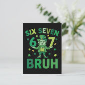 Carte Postale Drôle de St. Patrick 2026 – Six Seven 67 Bruh (Debout devant)