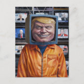 Carte Postale Drôle de Trump coincé dans une TV (Devant)