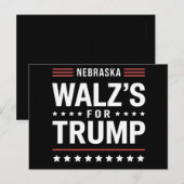 Carte Postale Drôle de Trump Vance Walz pour Trump Nebraska (Devant / Derrière)