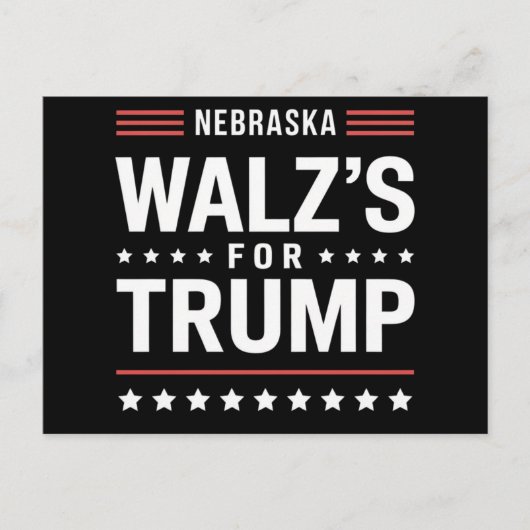 Carte Postale Drôle de Trump Vance Walz pour Trump Nebraska (Devant)