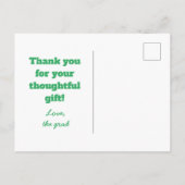 Carte Postale Drôle de typographie moderne pour remercier après (Dos)