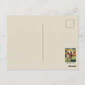 Carte postale drôle de vache style WPA (Dos)