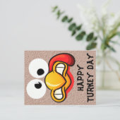 Carte postale drôle de visage de dinde (Debout devant)