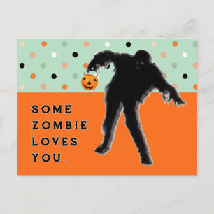 Carte postale drôle de zombie Halloween