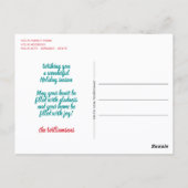 Carte Postale Drôle Décembre Saison hiver Eggnog Mot de citation (Dos)