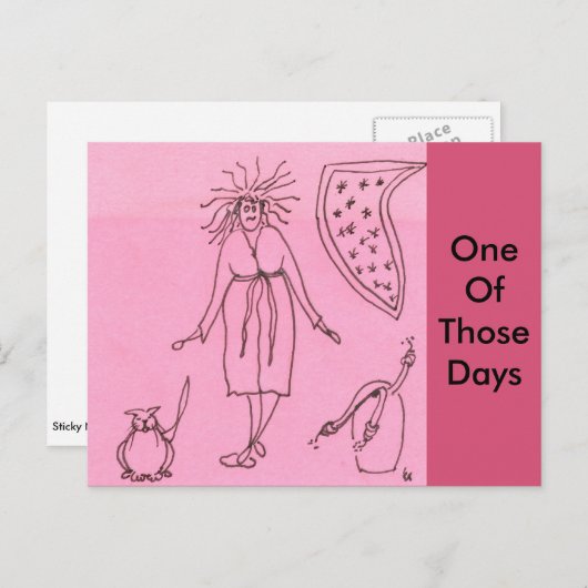 Carte Postale Drôle déesse Chat Gak (Devant / Derrière)