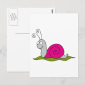 Carte Postale drôle d'escargot (Devant / Derrière)
