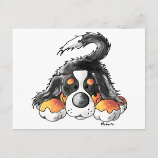 Carte Postale Drôle dessin animé de chien de montagne bernois