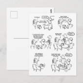 Carte Postale Drôle dessin animé de femmes dans un café (Devant / Derrière)