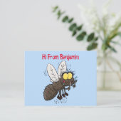 Carte Postale Drôle dessin animé d'insecte de la mouche à cheval (Debout devant)