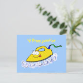 Carte Postale Drôle dessin animé linge de fer (Debout devant)