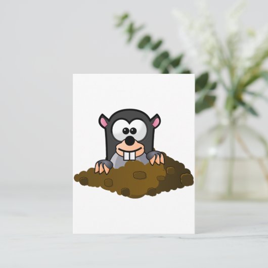 Carte Postale Drôle dessin animé mole (Debout devant)