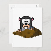 Carte Postale Drôle dessin animé mole (Devant / Derrière)