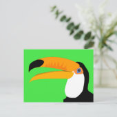 Carte Postale Drôle dessin animé Toucan oiseau sourire (Debout devant)