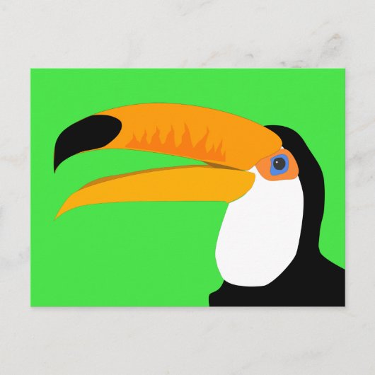 Carte Postale Drôle dessin animé Toucan oiseau sourire (Devant)