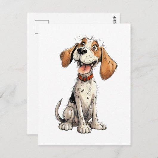 Carte Postale Drôle dessin Beagle (Devant / Derrière)