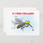 Carte Postale Drôle dessin d'insecte moustique (Devant / Derrière)