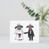 Carte Postale Drôle dessin Mariage Sheep (Debout devant)