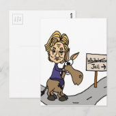 Carte Postale Drôle dessin politique anti-Hillary (Devant / Derrière)