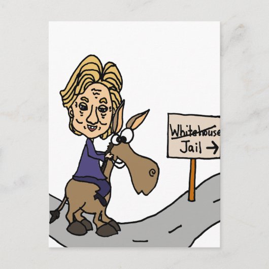 Carte Postale Drôle dessin politique anti-Hillary (Devant)