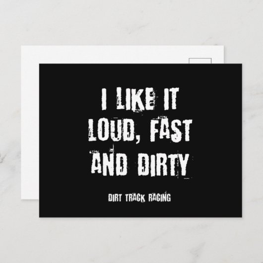 Carte Postale Drôle Devis De Course Loud Fast And Dirty Dirt Tra (Devant / Derrière)