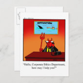 Carte postale drôle d'humour de bureau (Devant / Derrière)