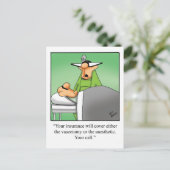 Carte postale drôle d'humour de docteur (Debout devant)