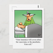 Carte postale drôle d'humour de docteur (Devant / Derrière)