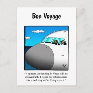 Carte postale drôle d'humour de voyage