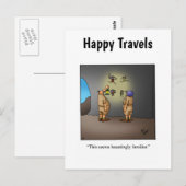 Carte postale drôle d'humour de voyage (Devant / Derrière)