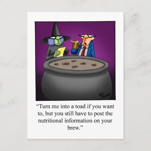 Carte postale drôle d'humour d'Halloween (Devant)