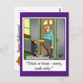 Carte postale drôle d'humour d'Halloween "Spectick (Devant / Derrière)