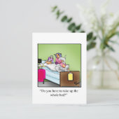 Carte postale drôle d'humour pour un prompt rétabl (Debout devant)