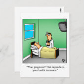 Carte postale drôle d'humour pour un prompt rétabl (Devant / Derrière)