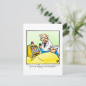 Carte postale drôle d'humour pour un rétablissemen (Debout devant)