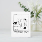 Carte postale drôle d'humour pour un rétablissemen (Debout devant)