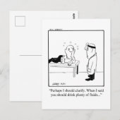 Carte postale drôle d'humour pour un rétablissemen (Devant / Derrière)