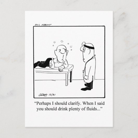 Carte postale drôle d'humour pour un rétablissemen (Devant)