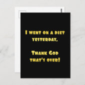 Carte Postale Drôle Dieting Blague (Devant / Derrière)
