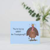 Carte Postale Drôle dinde d'action de grâces brune avec dessin d (Debout devant)