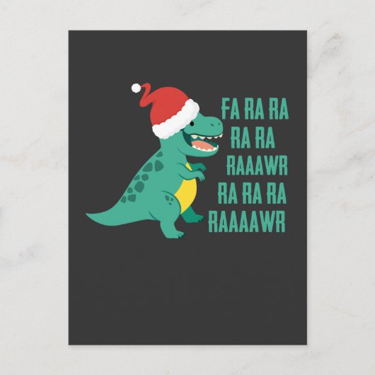 Carte Postale Drôle Dinosaur Fa Rawr Rawr Noël TRex xmas (Devant)