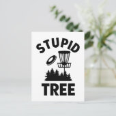 Carte Postale Drôle Disque Golf Devis Stupid Tree (Debout devant)
