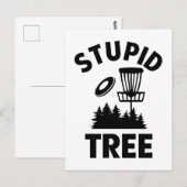 Carte Postale Drôle Disque Golf Devis Stupid Tree (Devant / Derrière)