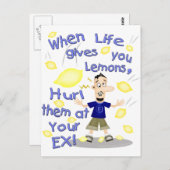 Carte Postale Drôle Divorce / Caricature Ex-Mari (Devant / Derrière)