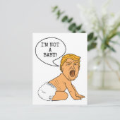 Carte Postale Drôle Donald Trump Je ne suis pas un bébé (Debout devant)