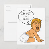 Carte Postale Drôle Donald Trump Je ne suis pas un bébé (Devant / Derrière)
