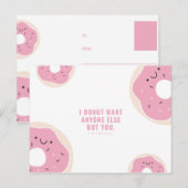 Carte Postale Drôle Donut Rose et Blanc (Devant / Derrière)