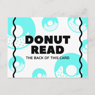 Carte Postale Drôle Donut Turquoise