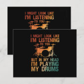 Carte Postale Drôle Drummer Art Pour Hommes Femmes Drum Player P (Devant / Derrière)
